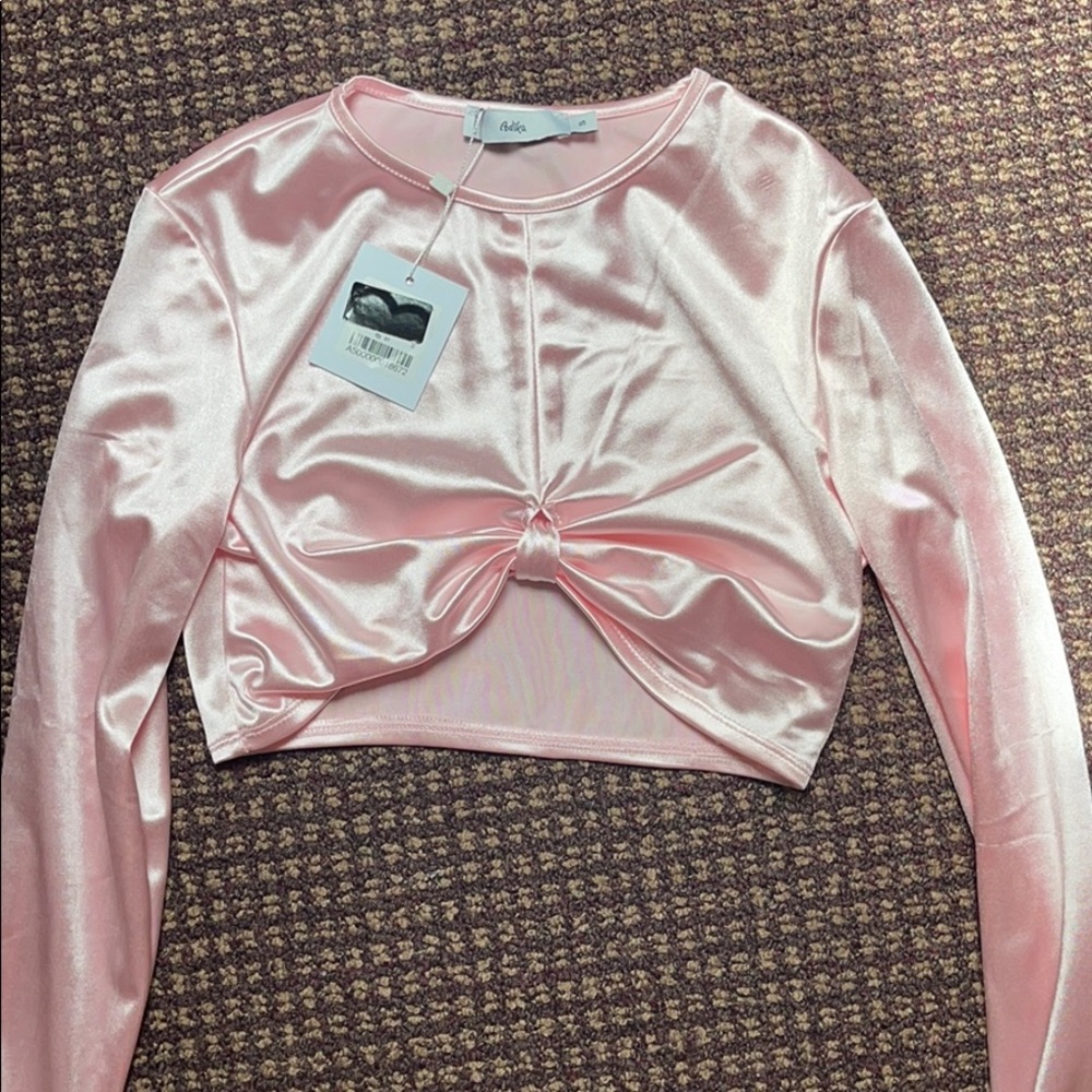 Adika satin pink crop top w/ tags